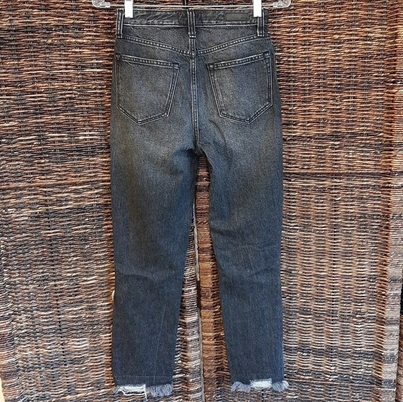 Abercrombie & Fitch Women's Jeans Annie Girlfriend 24 00 Ripped High Rise Black - Picture 3 of 7